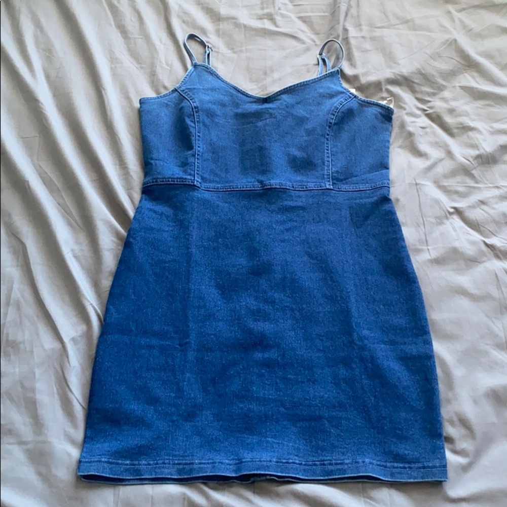 Stretchable jeans mini dress